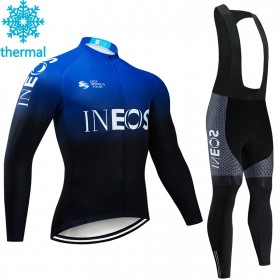 Completo Maglia ML + Pantaloncino con bretelle ML 2019 TEAM INEOS Winter Invernale N002